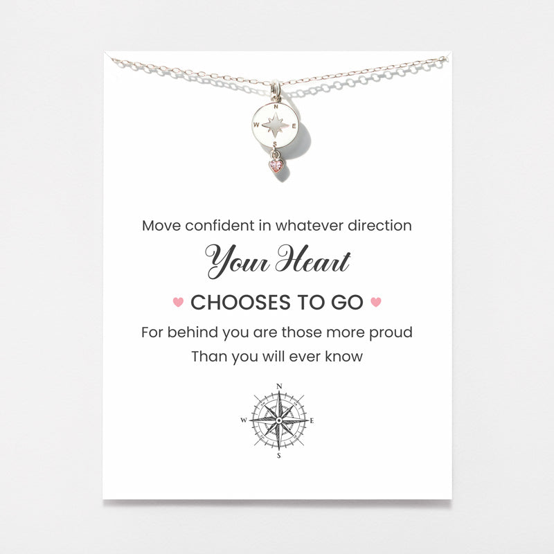 compass heart necklace