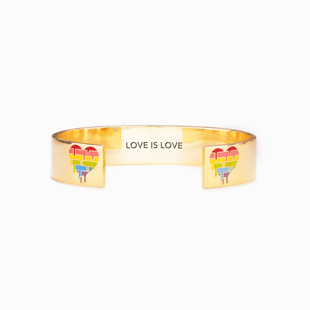 Love Is Love Rainbow Heart Bangle