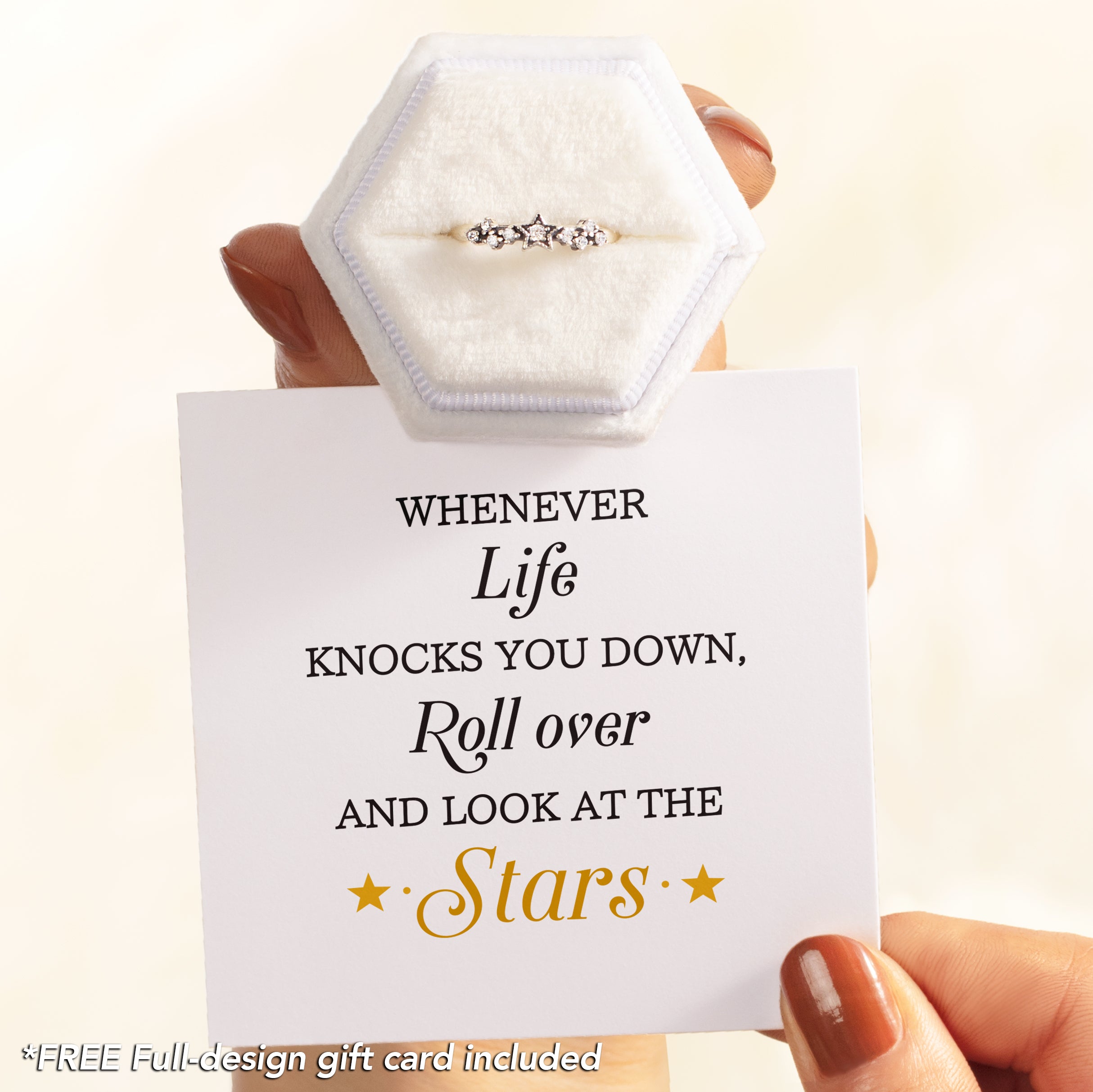 Silver Stars Ring - When Life Knocks You Down