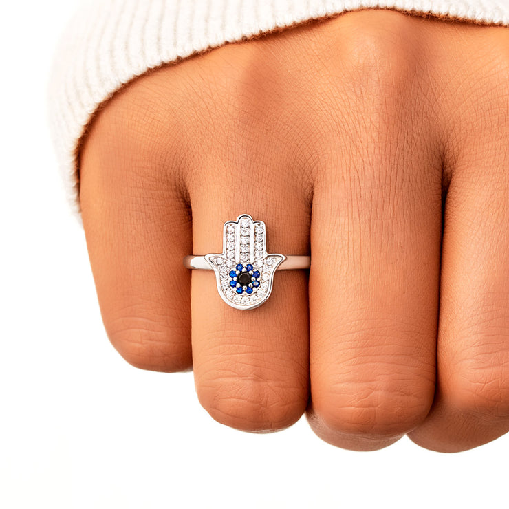 evil eye hamsa ring