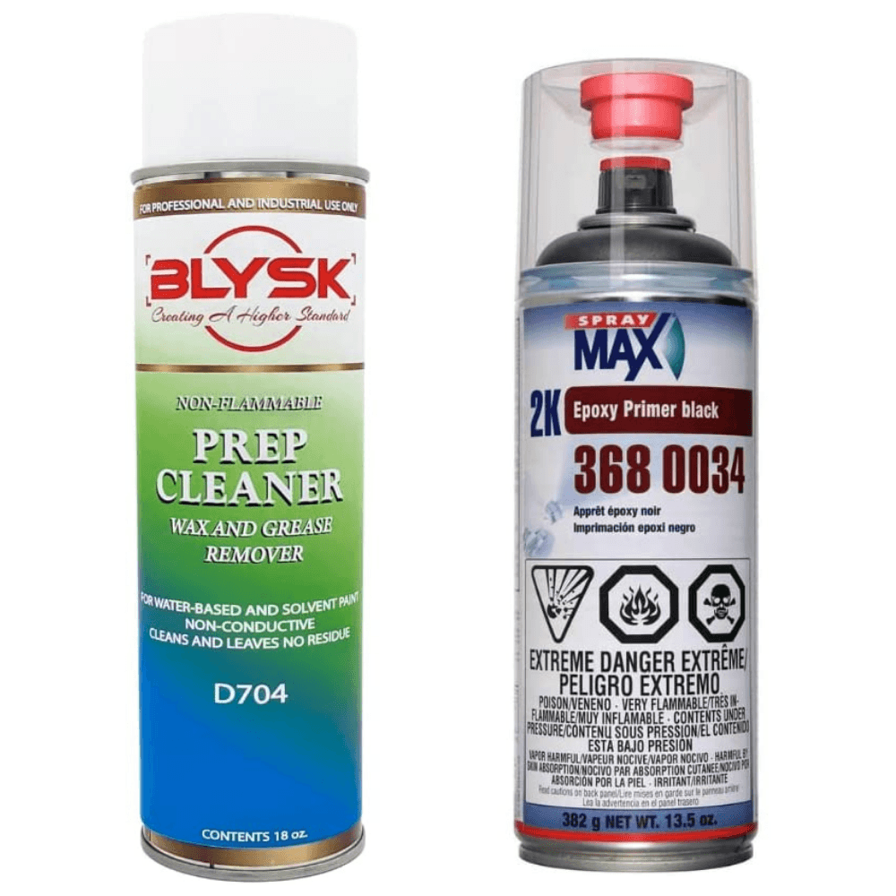 Blysk Bundle 4 Pack -Spray Max 2K Clear Glamour, 1K Spot Blender, Heavy Textured Coating, Prep Cleaner