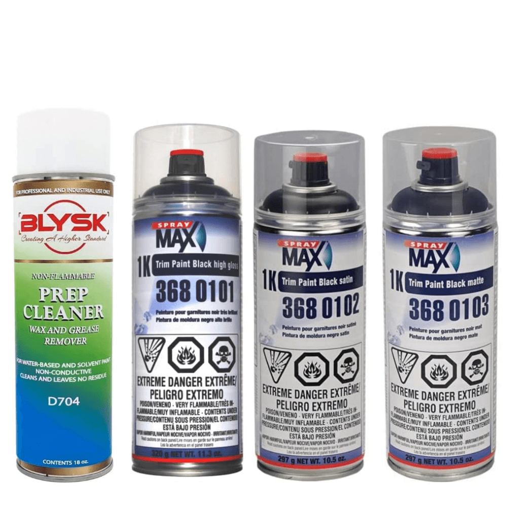 Blysk Bundle 4 Pack - Spray Max 2K Clear Glamour-Blysk Prep Cleaner for Water-Based and Solvent Paint