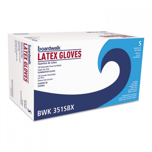 Powder-Free Latex Exam Gloves, Small, Natural, 4 4/5 mil, 100/Box