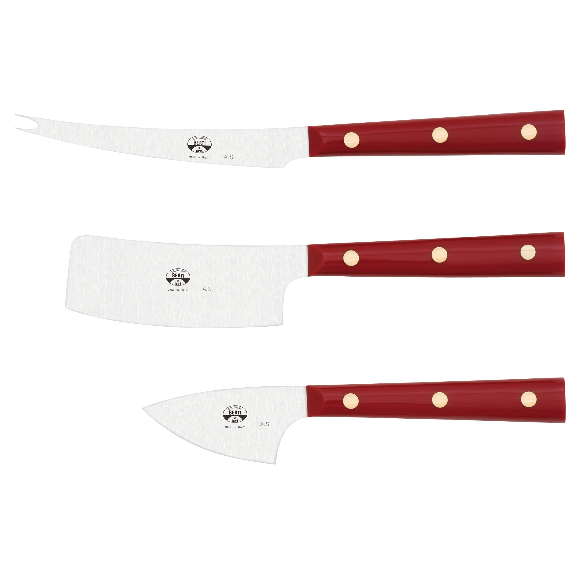 Berti Cheese Knives (Set of 3) in Tortoise Lucite or Boxwood on Food52