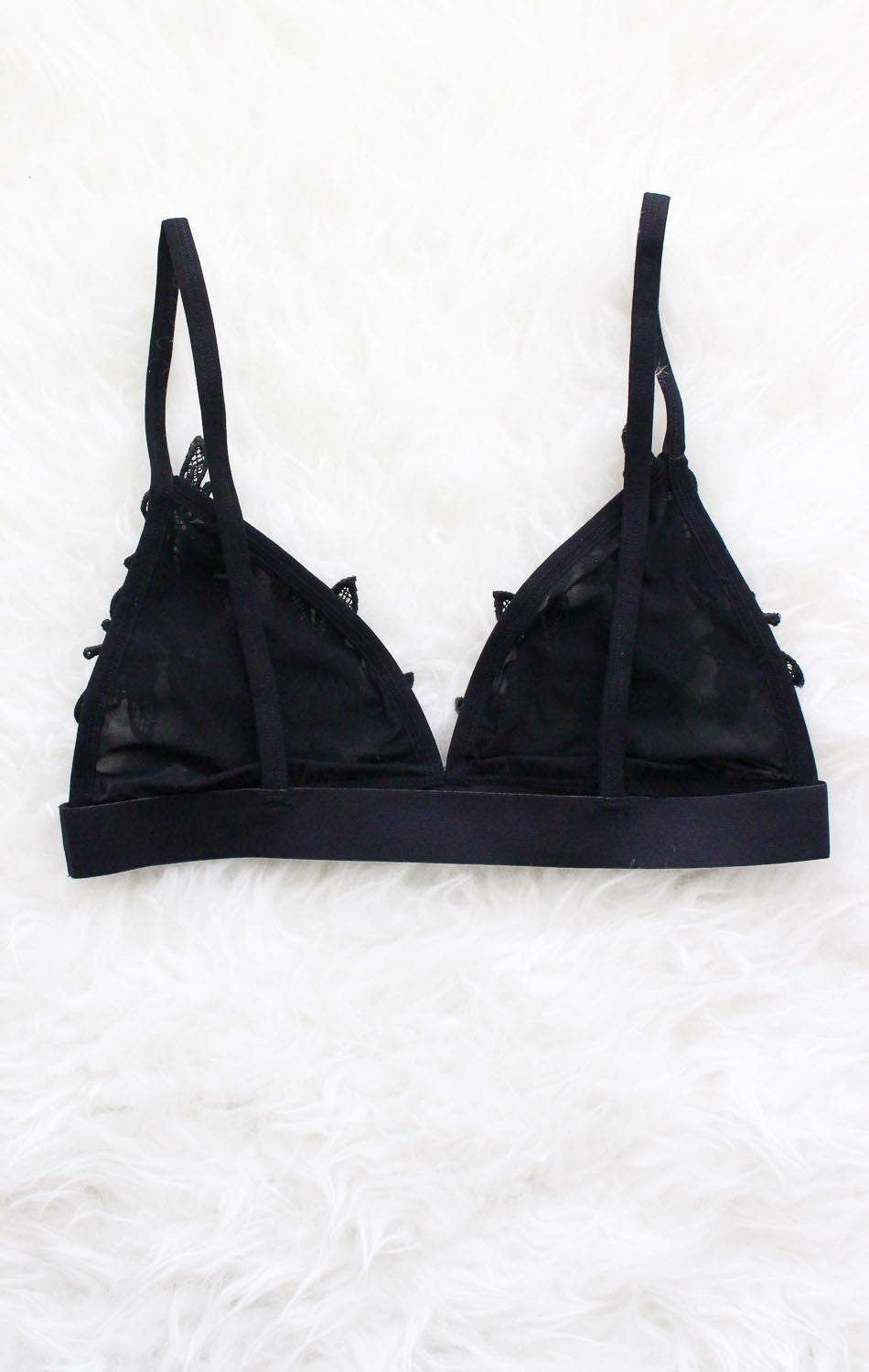 Floral Bralette - Black - NYCT Clothing