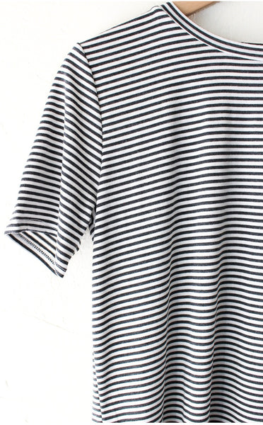 Striped Oversize Shirt - White/Black - NYCT CLOTHING