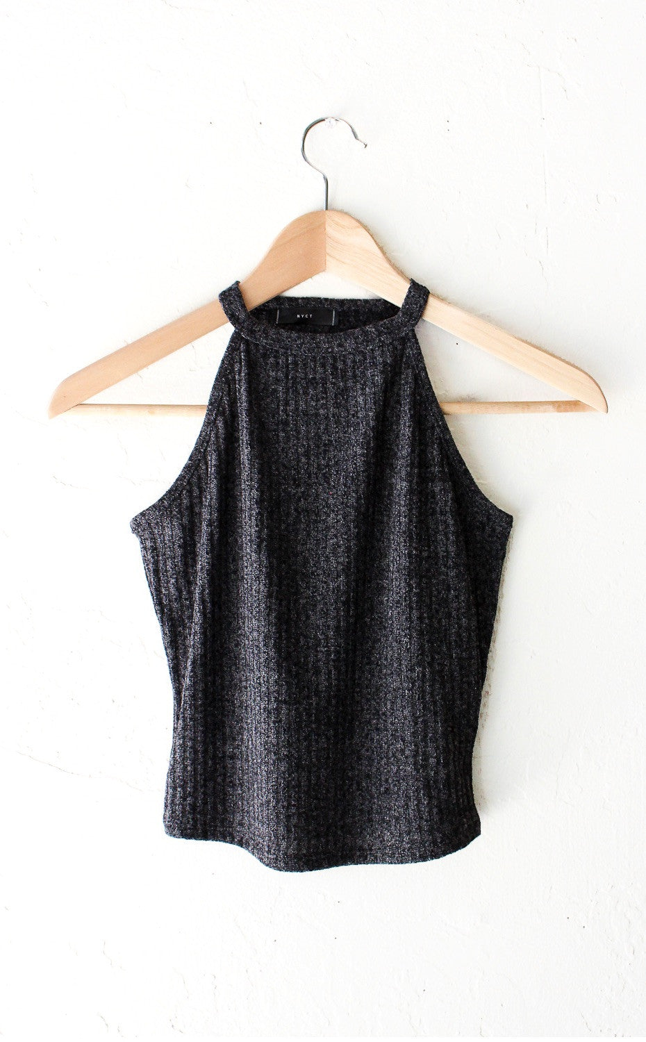 High-Neck Crop Top - Black - NYCT Clothing