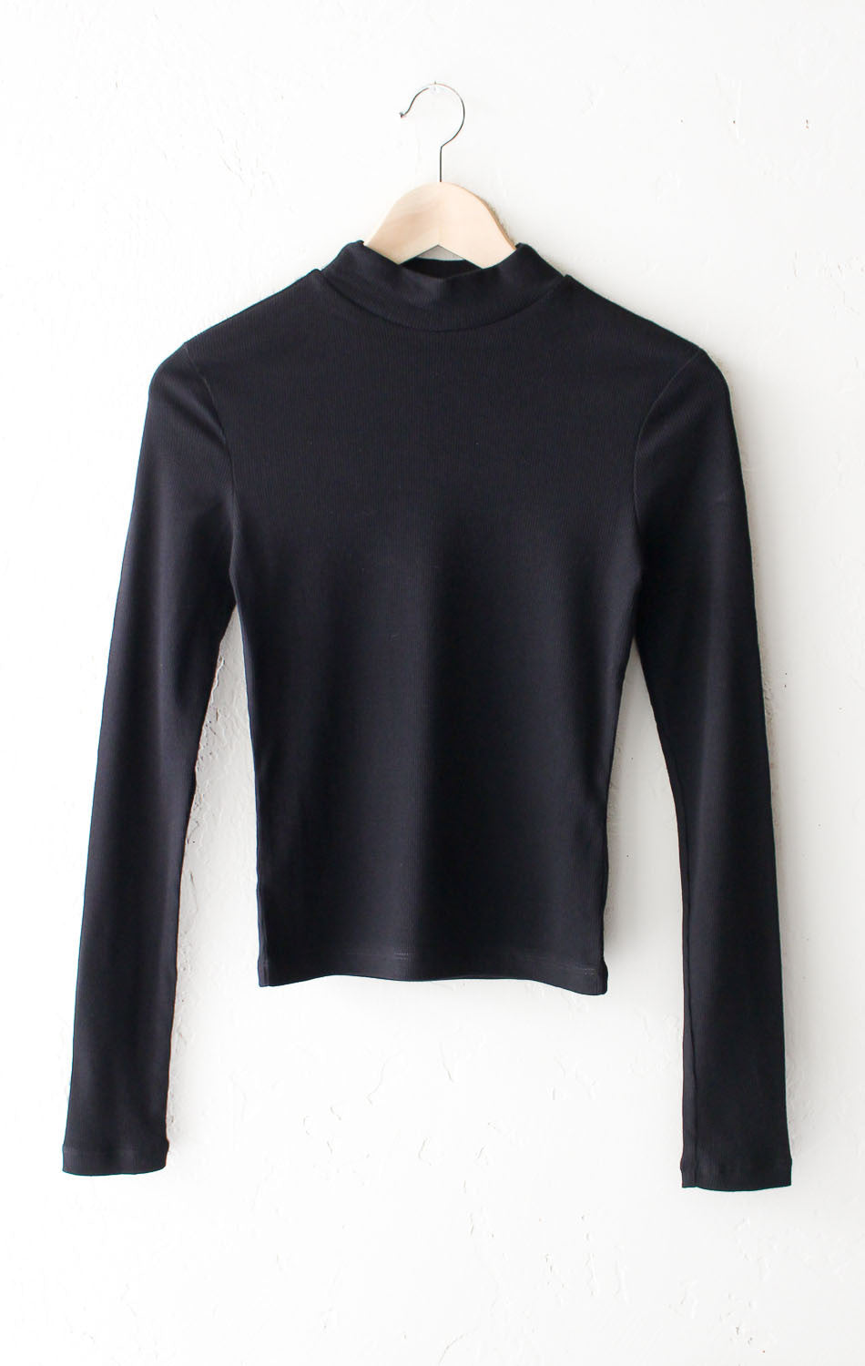 Ribbed Mock Neck Top - NYCT Clothing