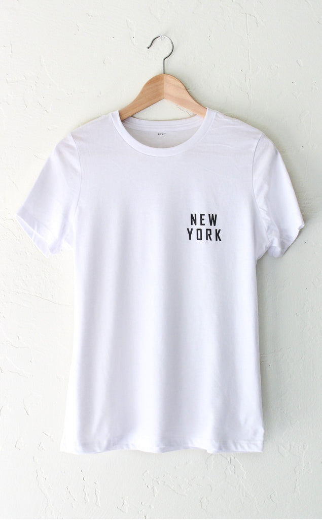 New York Relaxed Tee - White - NYCT Clothing