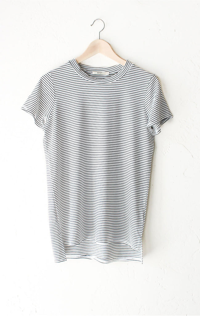 Striped Oversized Shirt - White - NYCT Clothing