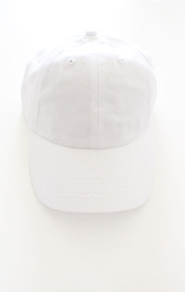 Plain Baseball Cap - White - NYCT Clothing