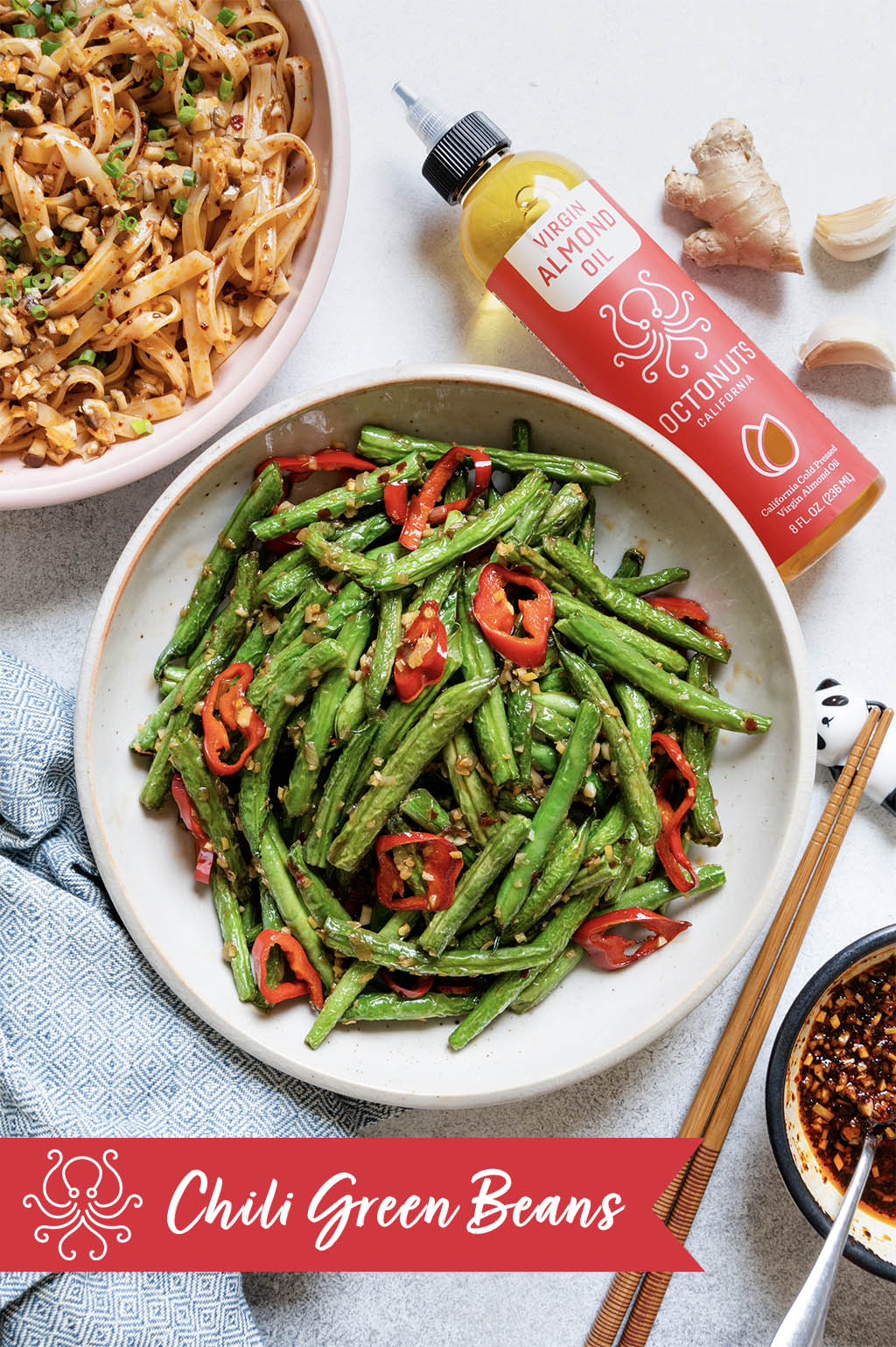 Chili Green Beans with Octonuts California Almond Oil