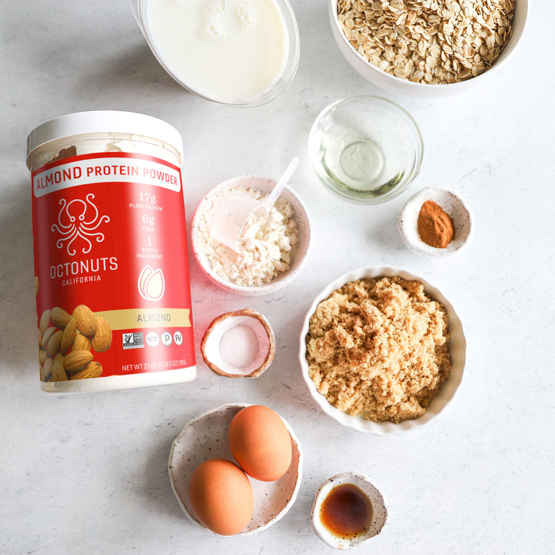 Protein Packed Baked Oatmeal with Octonuts Almond Protein Powder