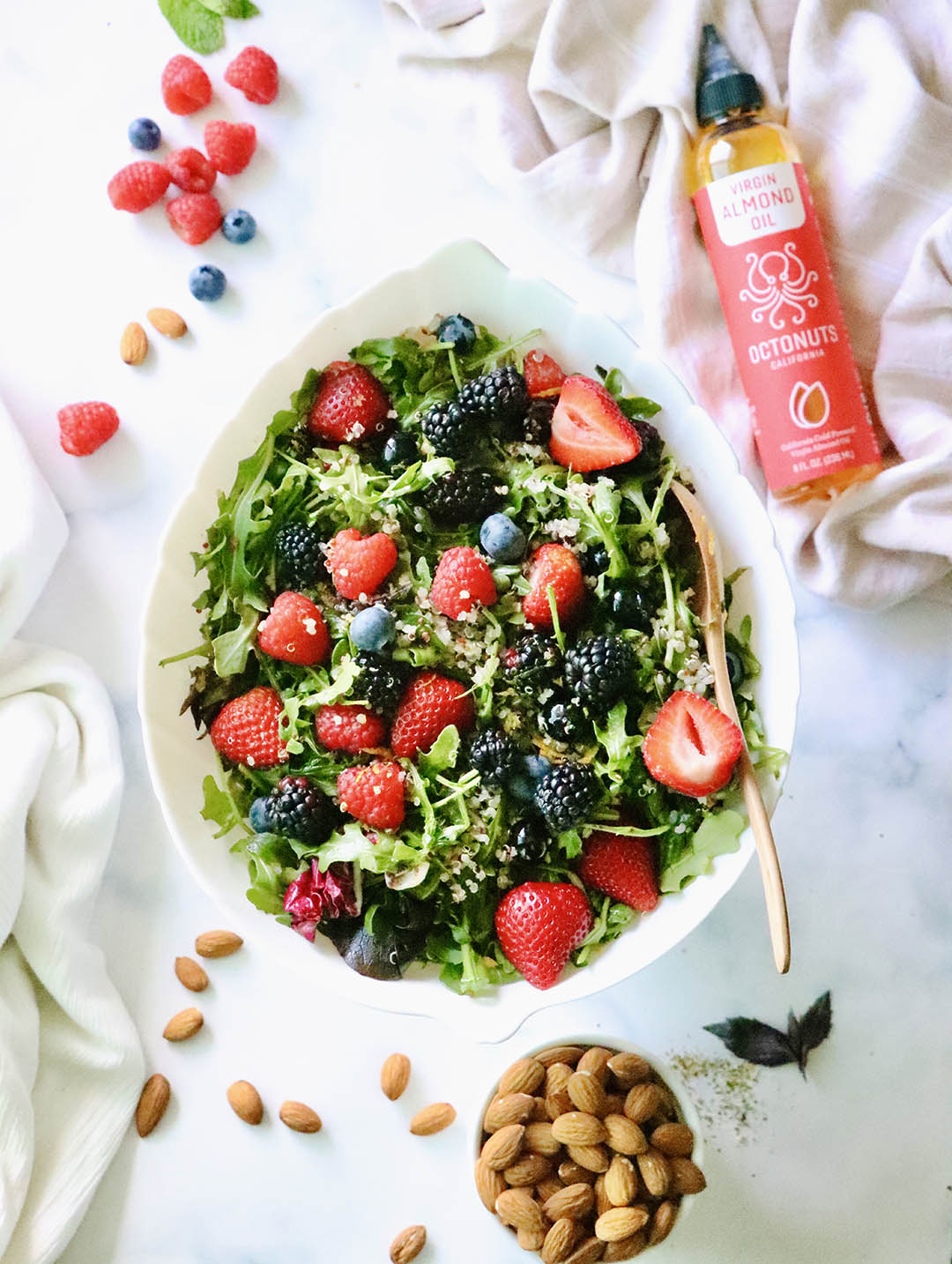 Berry Quinoa Salad with Octonuts California Almond Oil Dressing