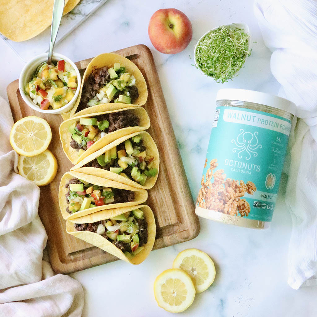 Walnut and Black Bean Vegan Tacos