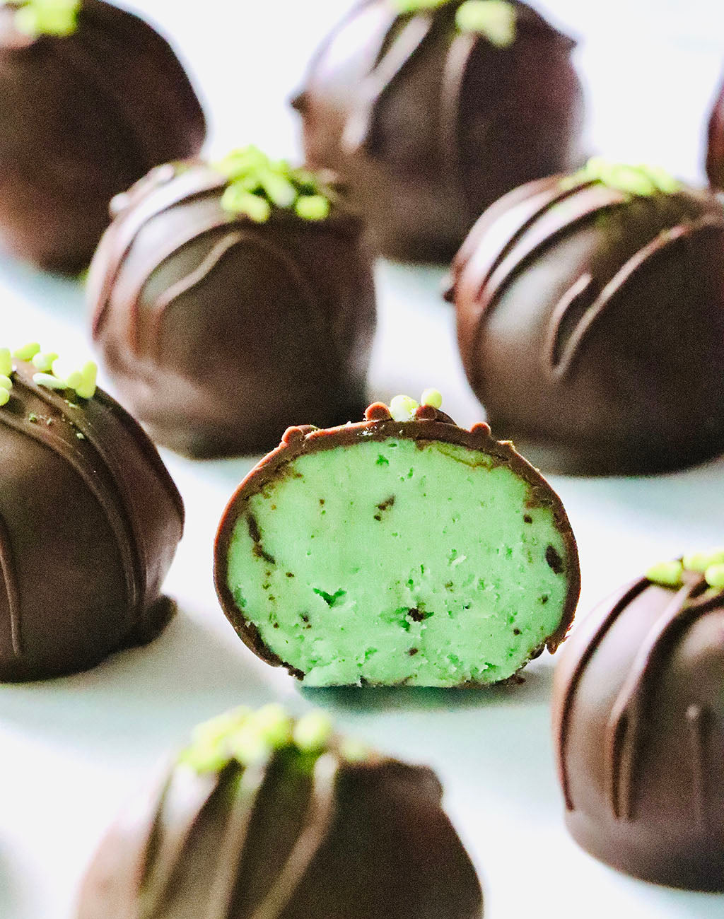 Dark Chocolate Mint Truffles with Octonuts Almond Protein Powder