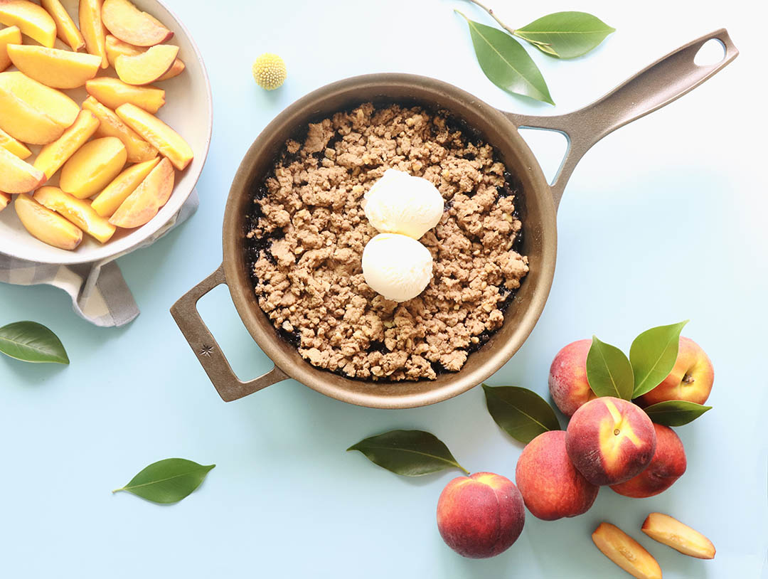 Peach Walnut Cobbler with Octonuts Walnut Protein Powder