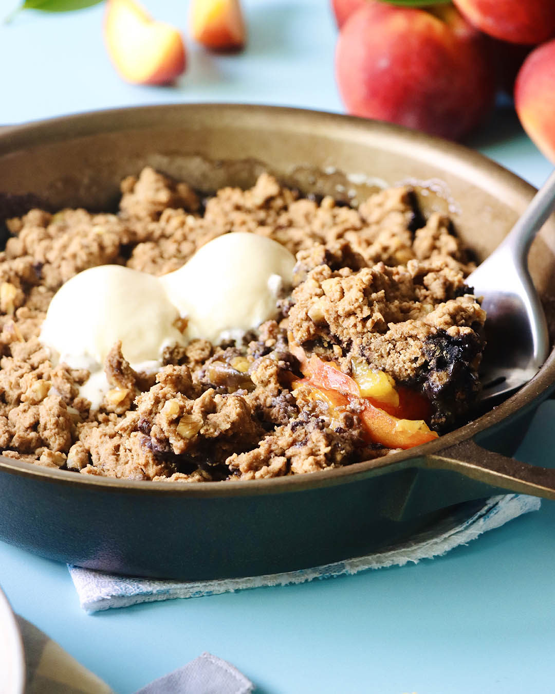 Peach Walnut Cobbler with Octonuts Walnut Protein Powder