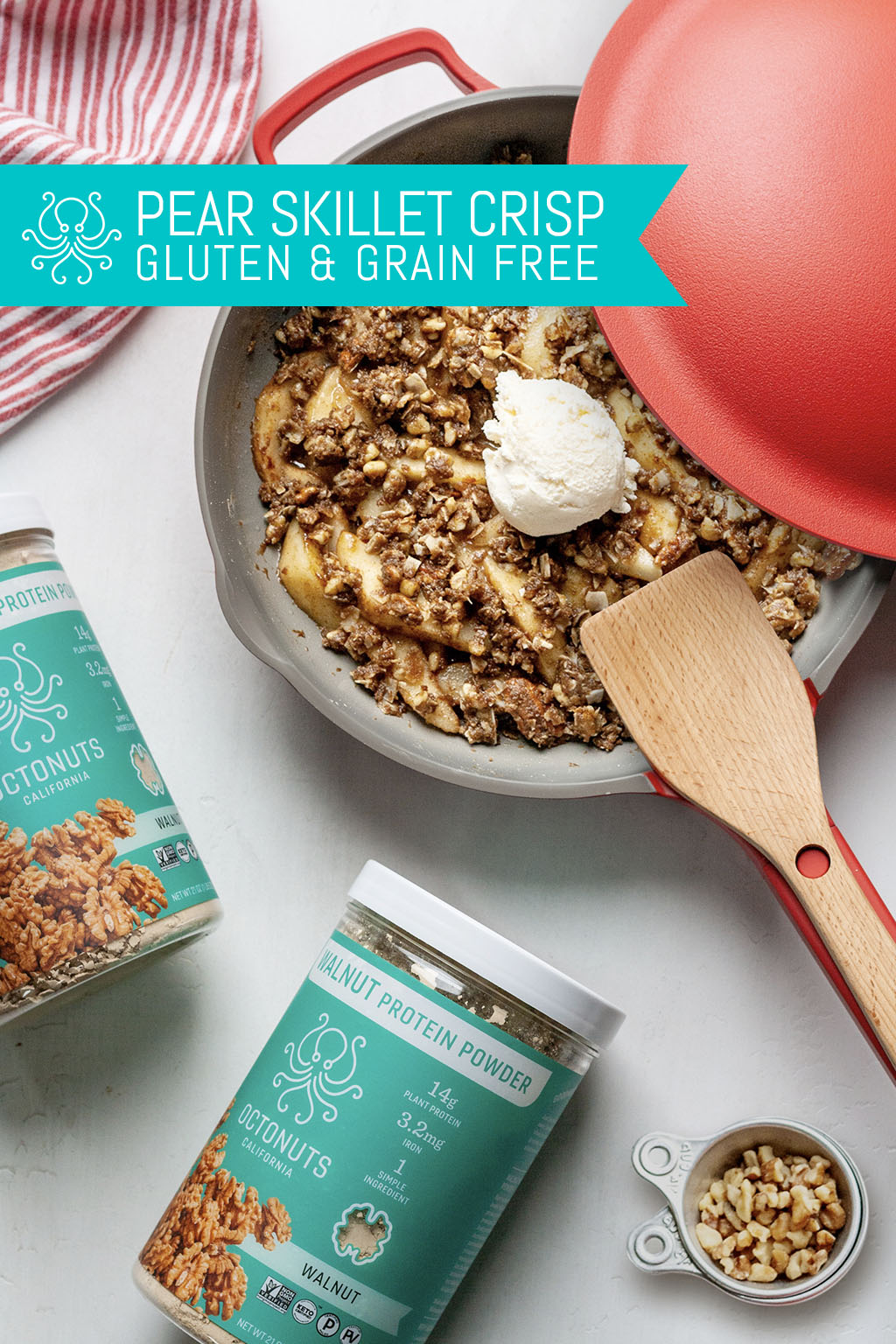 Gluten and Grain Free Pear Skillet Crisp