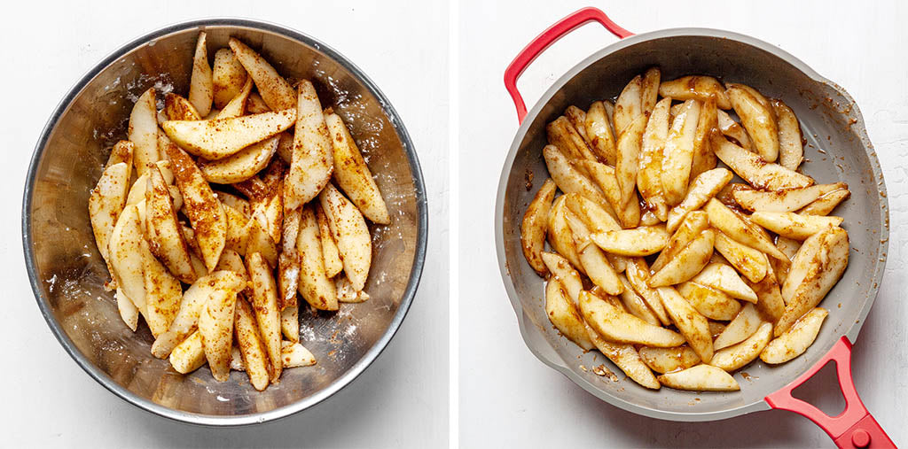 Gluten Free Pear Crisp Filling Preparation