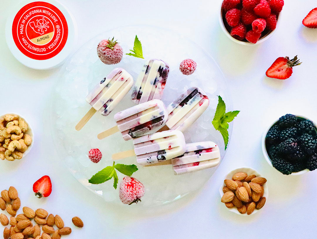 Berry Protein Popsicles with Octonuts Almond Protein Powder