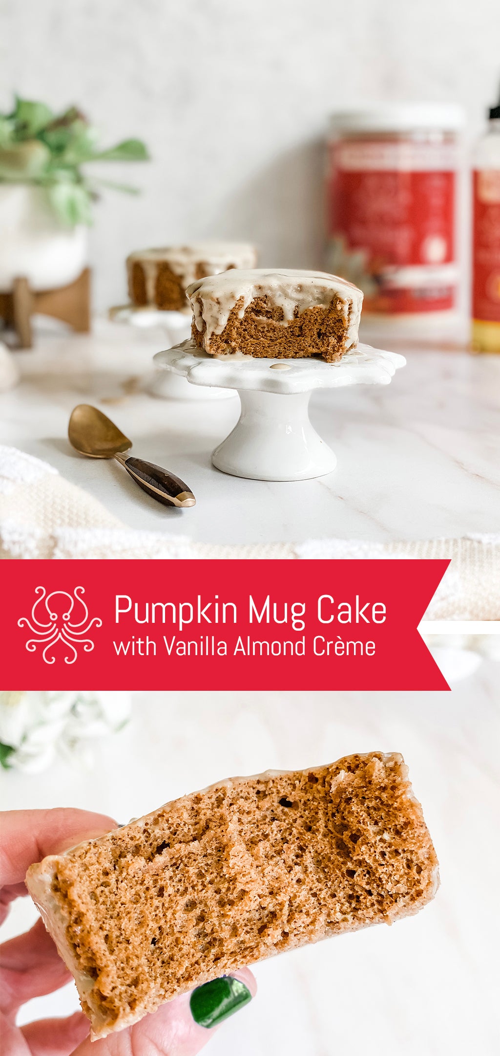 Octonuts Pumpkin Mug Cake with Vanilla Creme