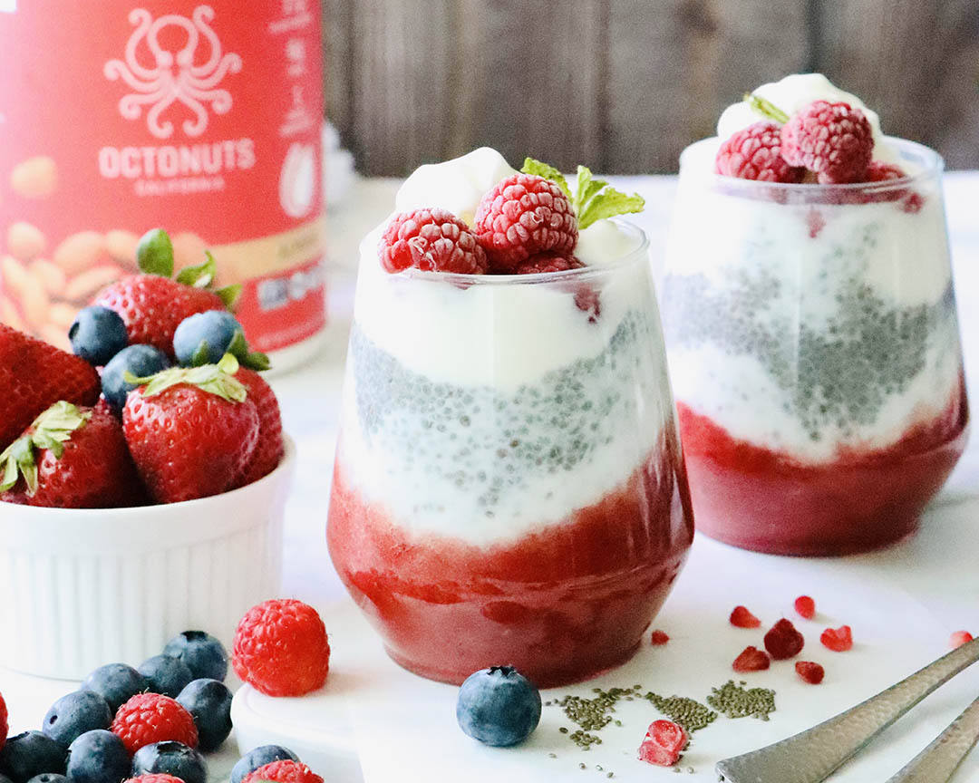 Raspberry Cream Chia Pudding