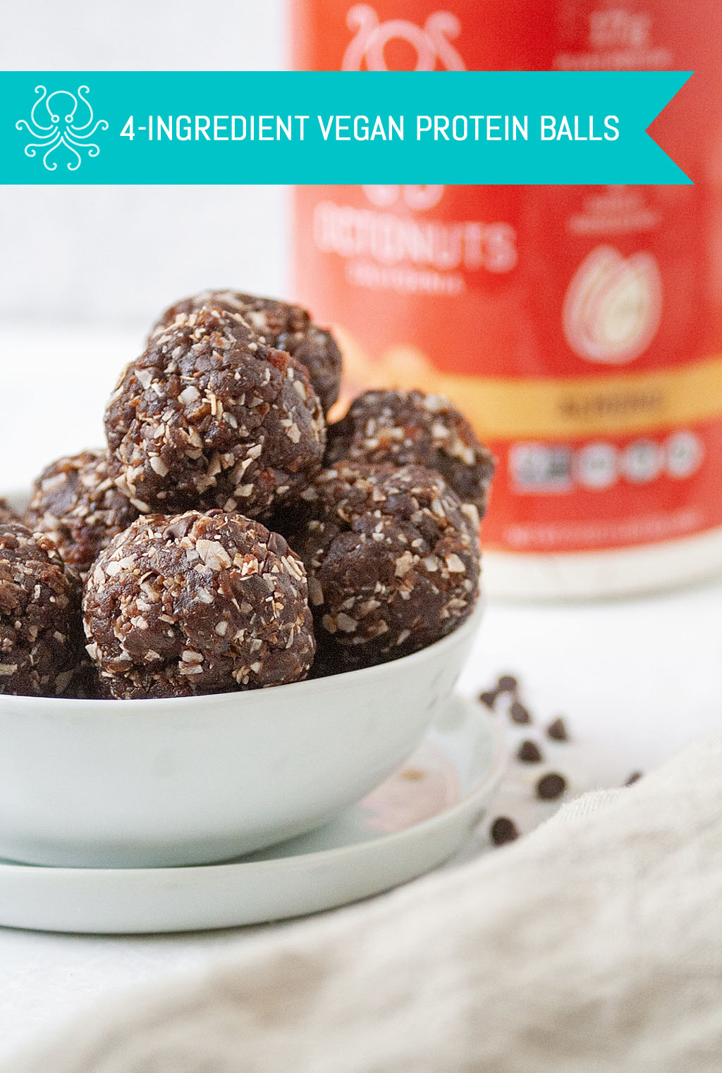 4 Ingredient Vegan Almond Protein Energy Bites