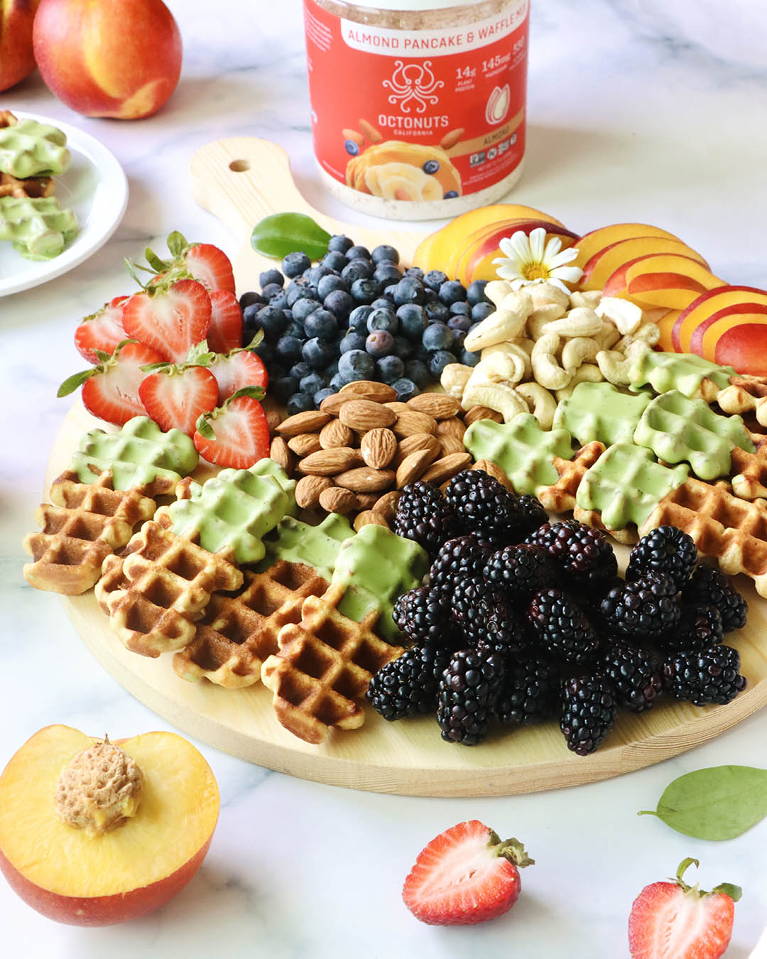 Waffle Sticks with Matcha White Chocolate Dipping Sauce