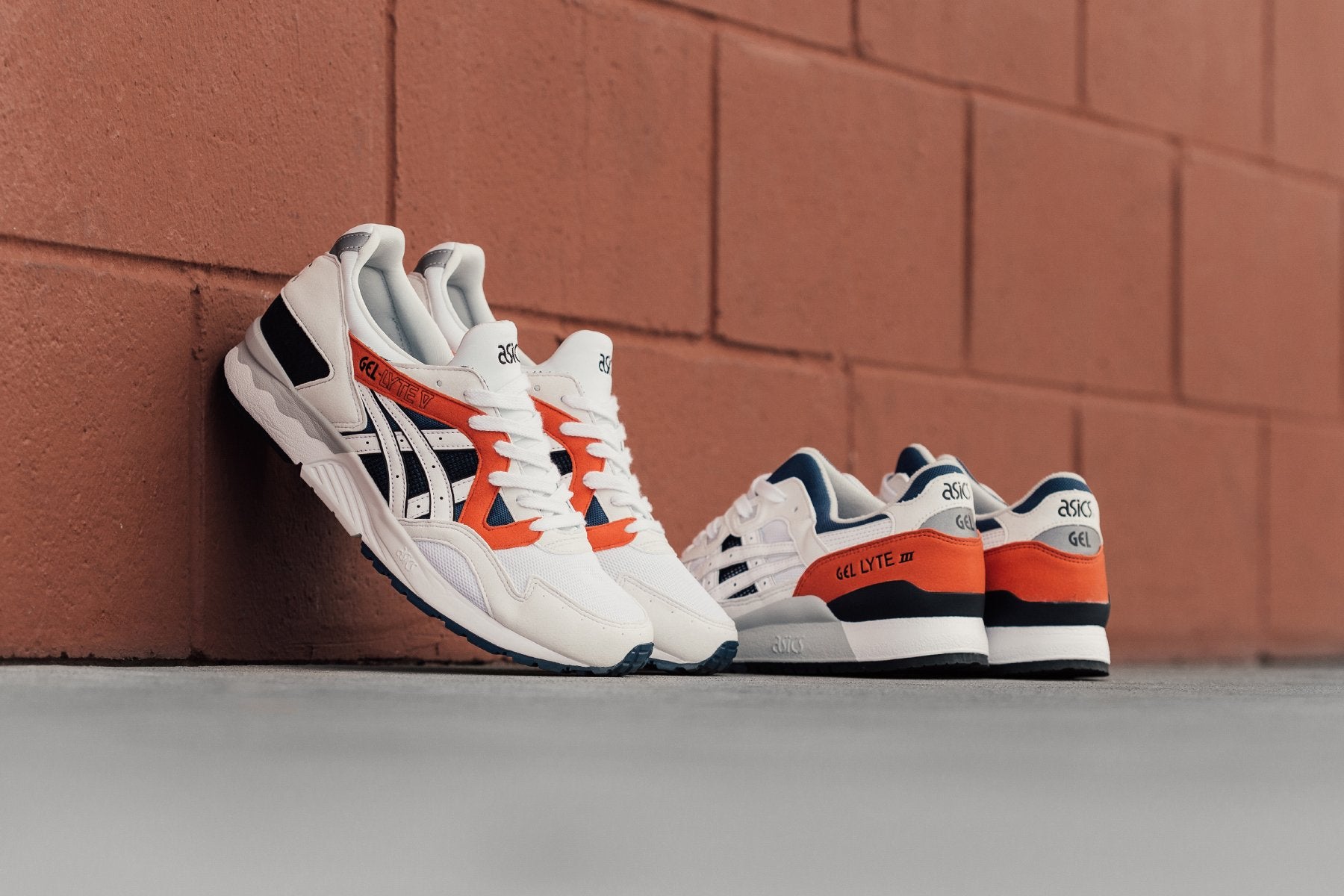 asics gel lyte v white orange