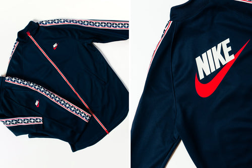 nike track jacket with taped side stripe