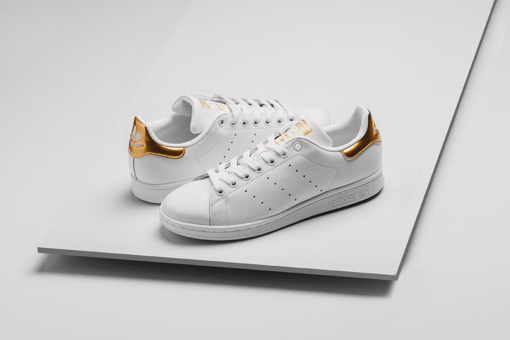 adidas originals stan smith in white and metallic gold