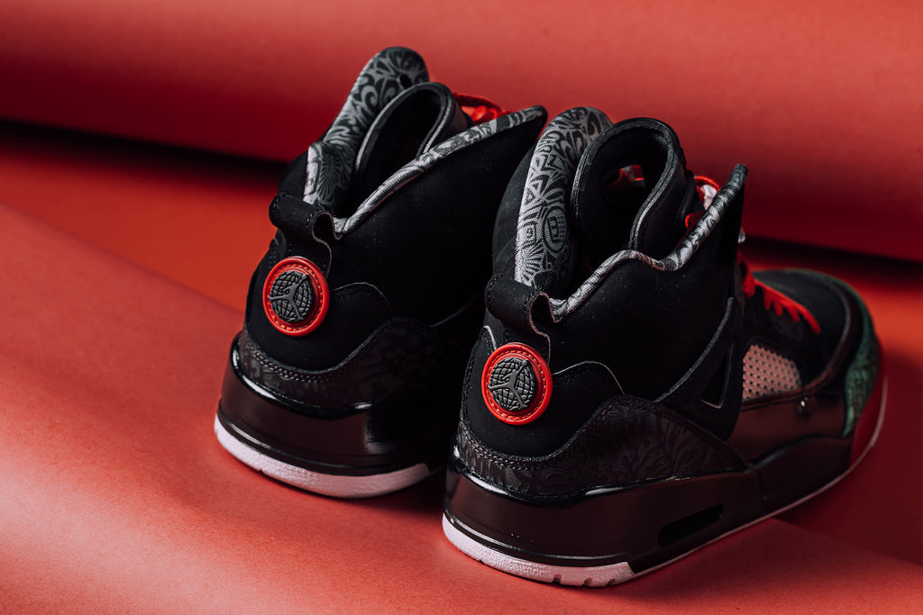 jordan spizike black red green