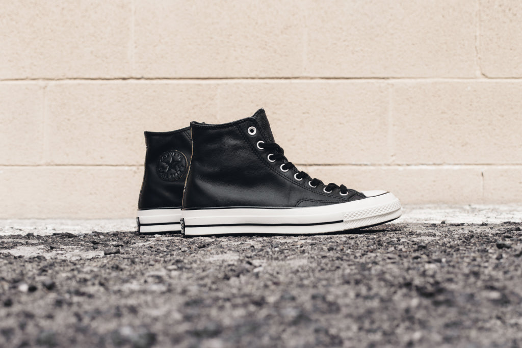 Converse Chuck Taylor All Star '70 Leather Hi In Black/Black Available –  Feature