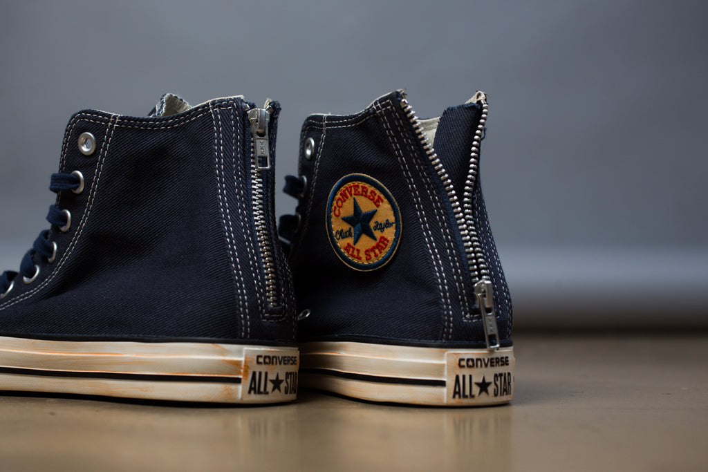 oído nacionalismo Permeabilidad Converse Back Zip Hi Washed Twill in Navy Available Now – Feature