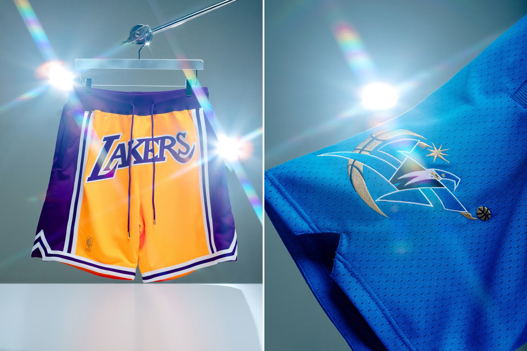 Premium Los Angeles Lakers Basketball Shorts Retro Street Wear Blue