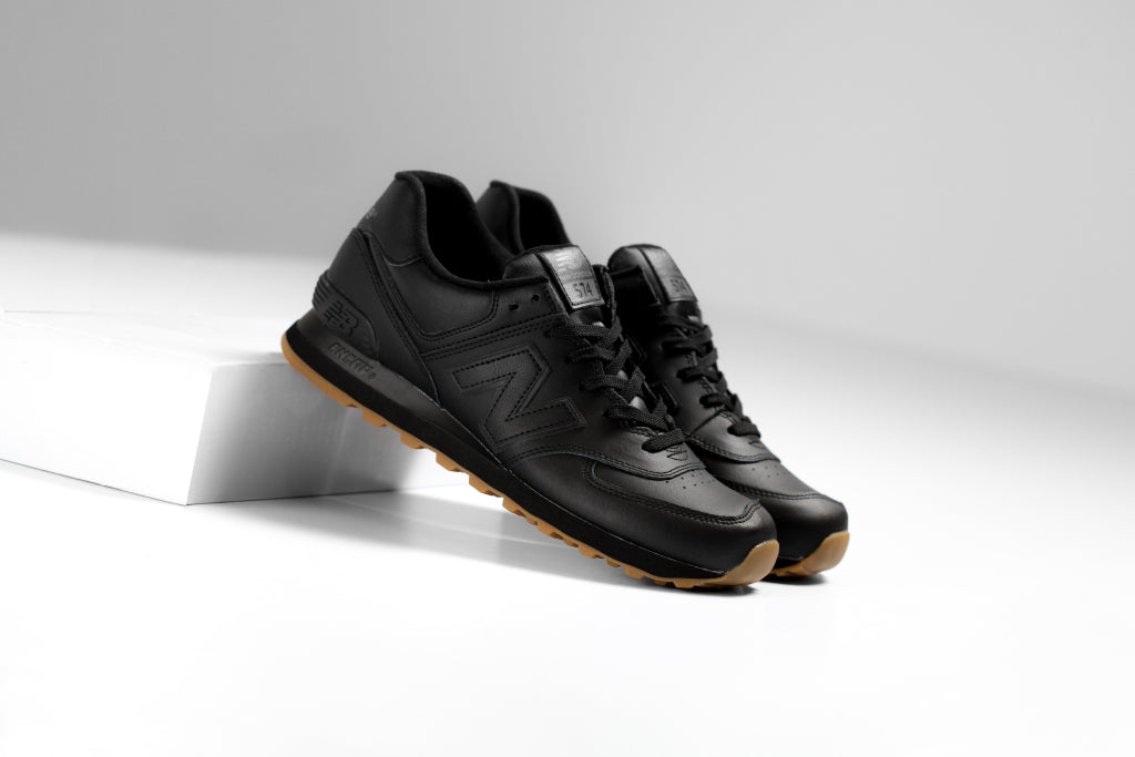 new balance black leather 574
