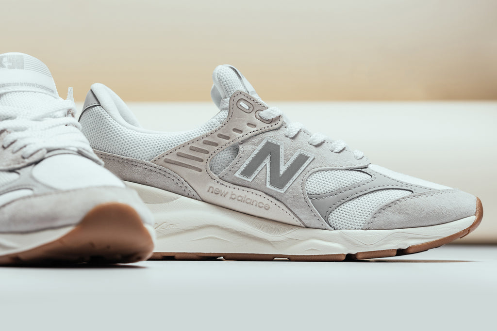 new balance lifestyle x90 reconstructed nimbus white & moon grey shoes