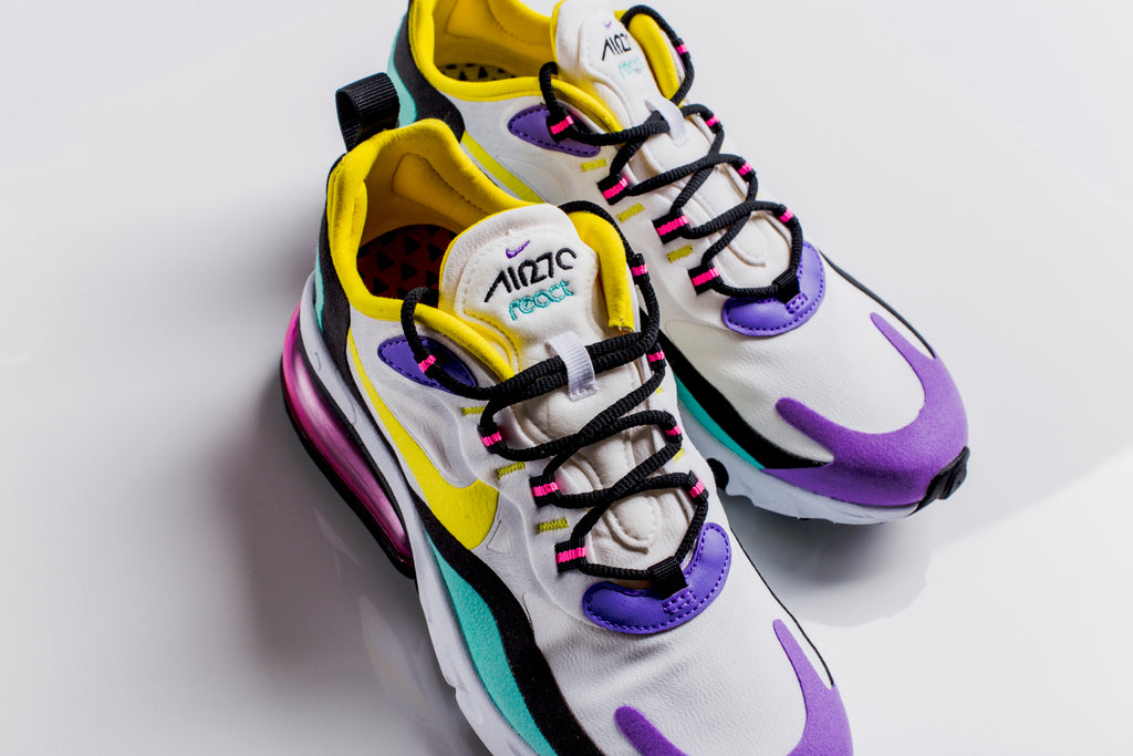 nike air max 270 react white dynamic yellow