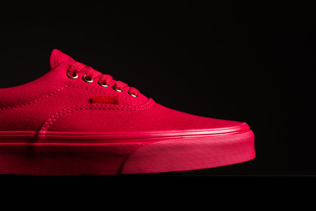 all red vans gold eyelets