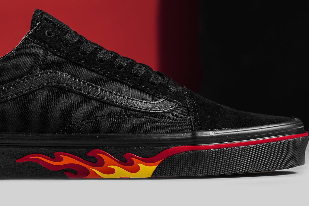 vans black flame wall