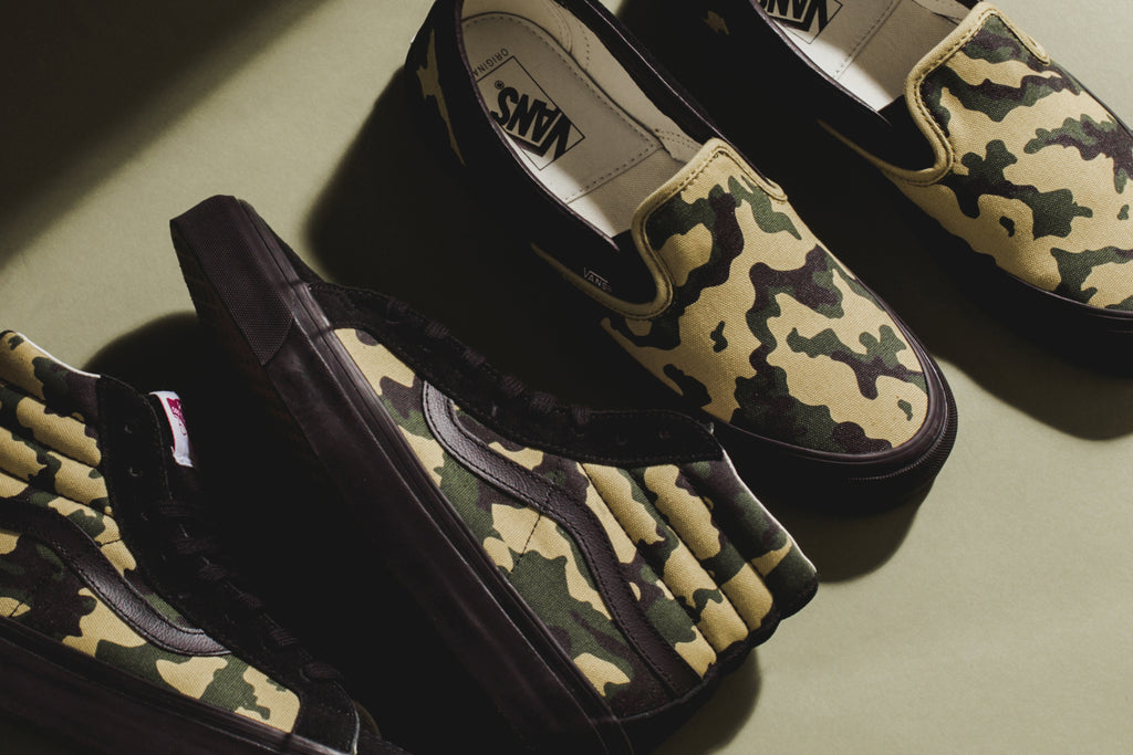 vans vault black camo cheap online