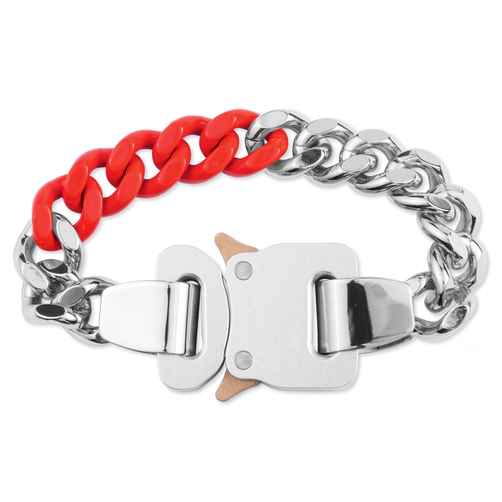 1017 ALYX 9SM Colored Links Buckle Bracelet - Silver/Red – Feature