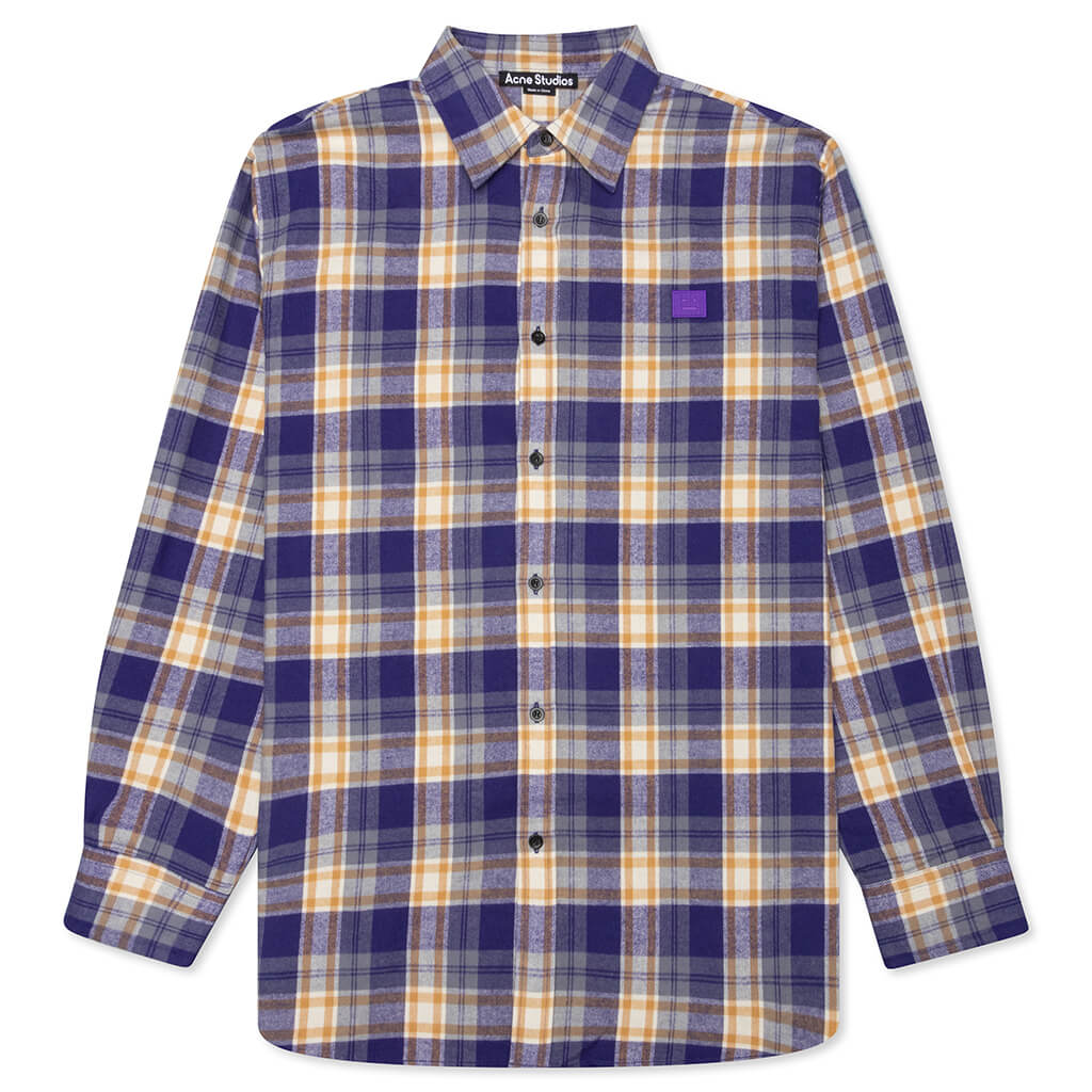 Flannel Shirt - Purple/Mustard Yellow – Feature