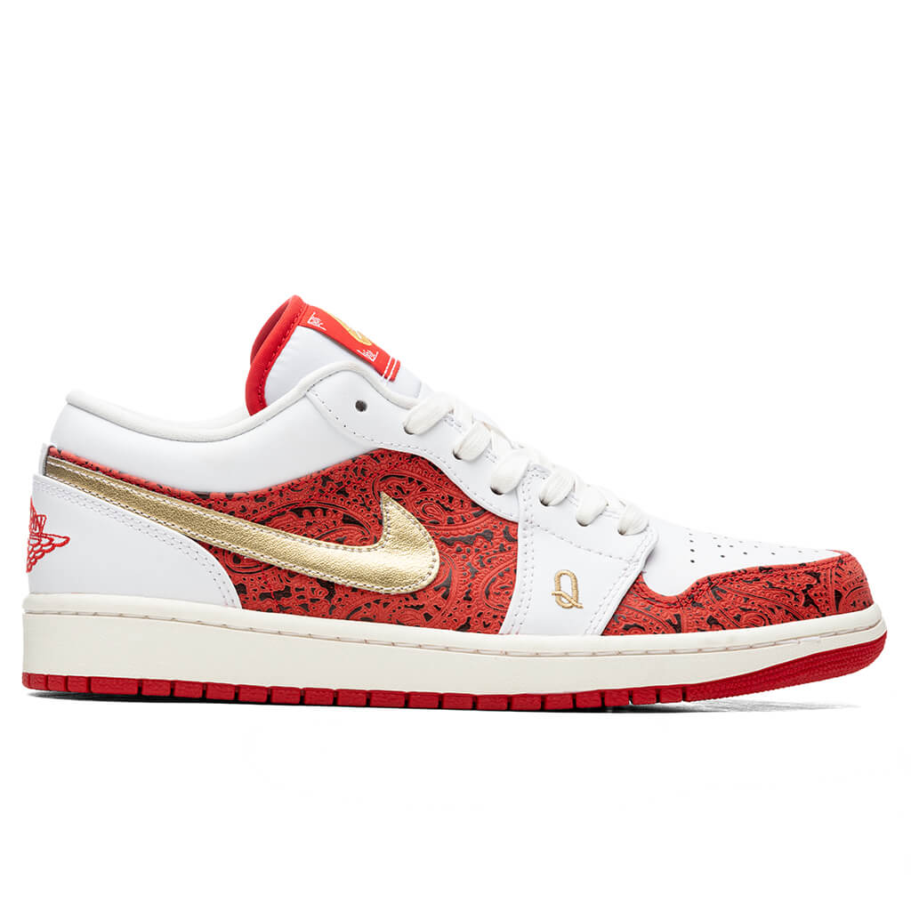 Air Jordan 1 Low Se Shoe White Metallic Gold University Red Feature