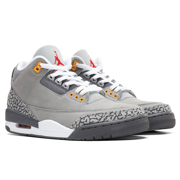 Air Jordan 3 Retro Cool Grey Shoes Silver Sport Red Feature