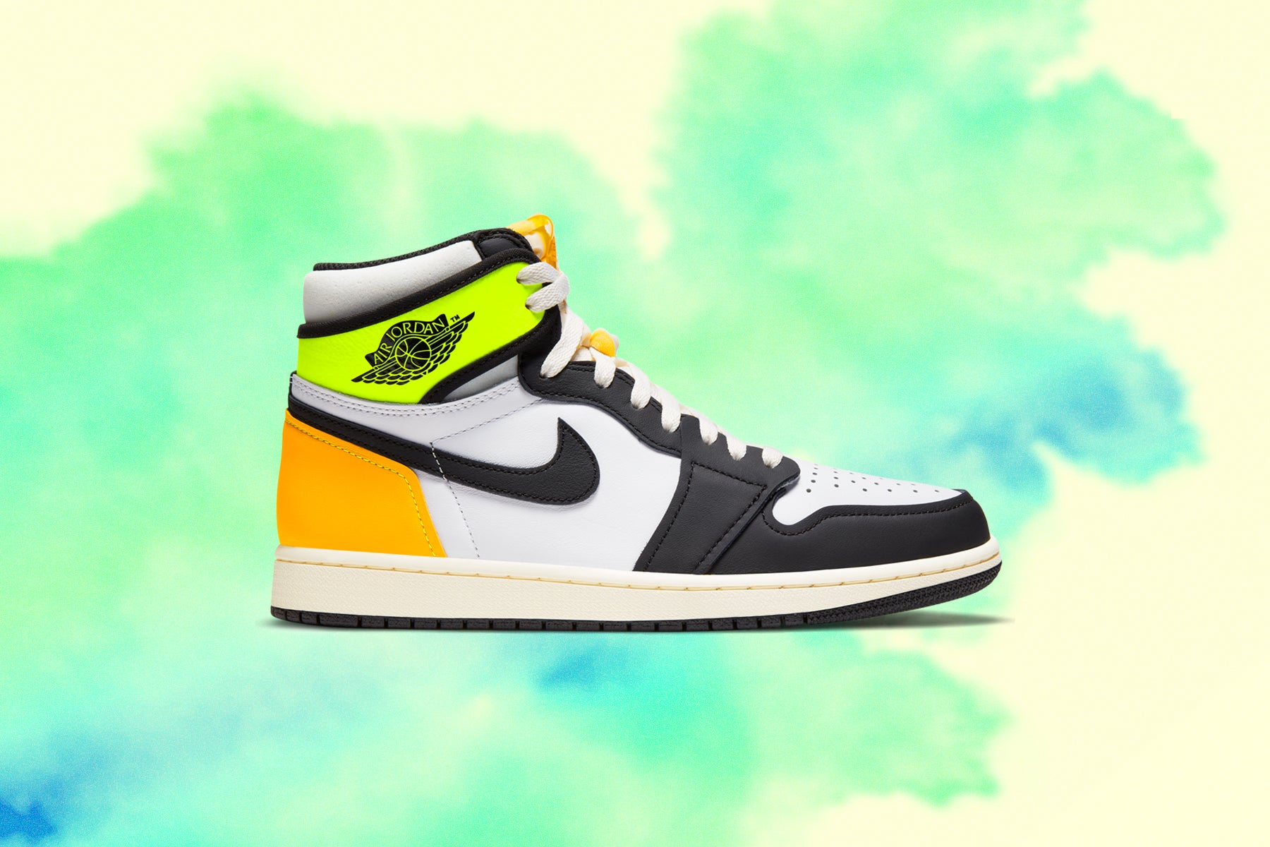 Air Jordan 1 Retro High Og White Black Volt University Gold Feature