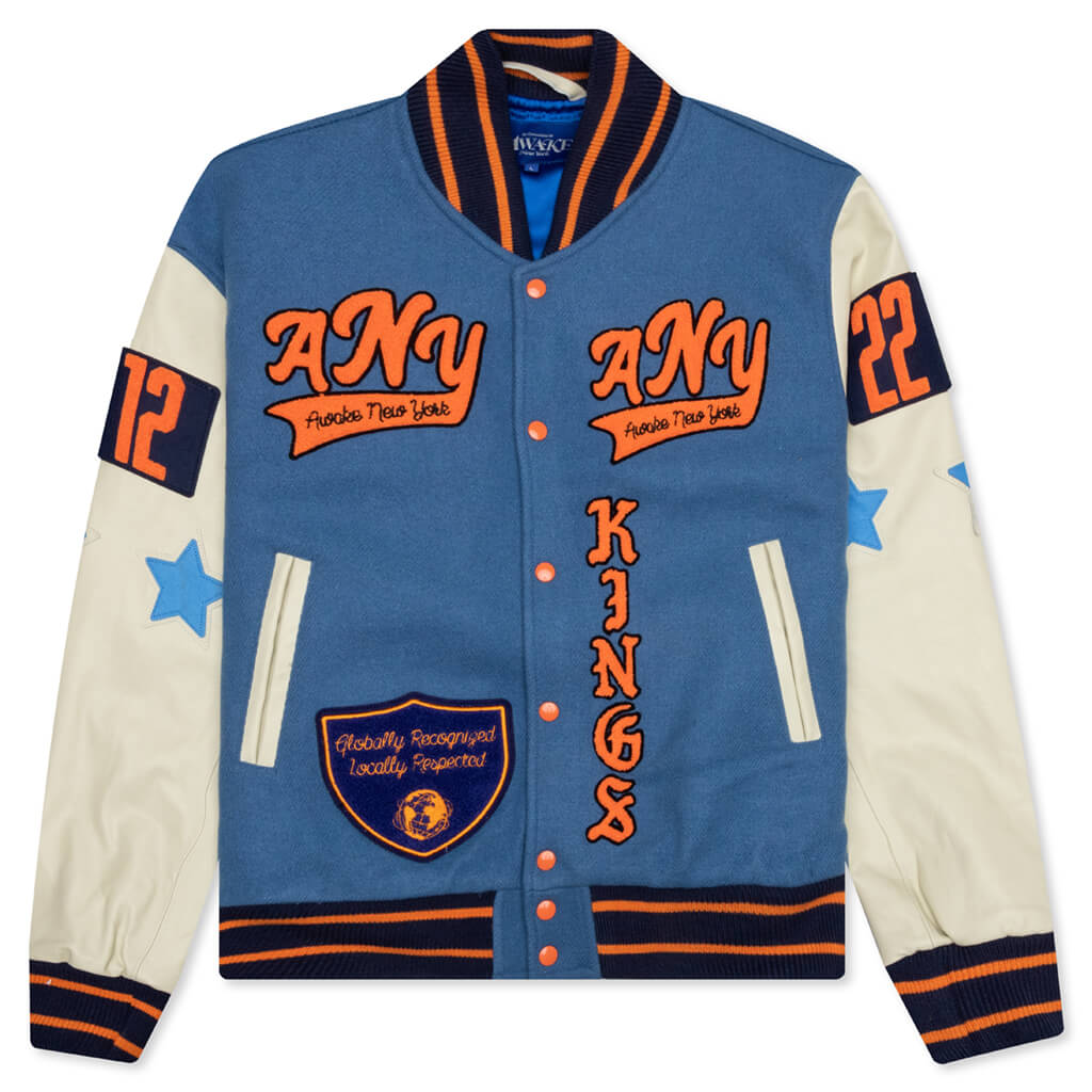 Awake NY Corazon Varsity Jacket - Blue/Cream – Feature