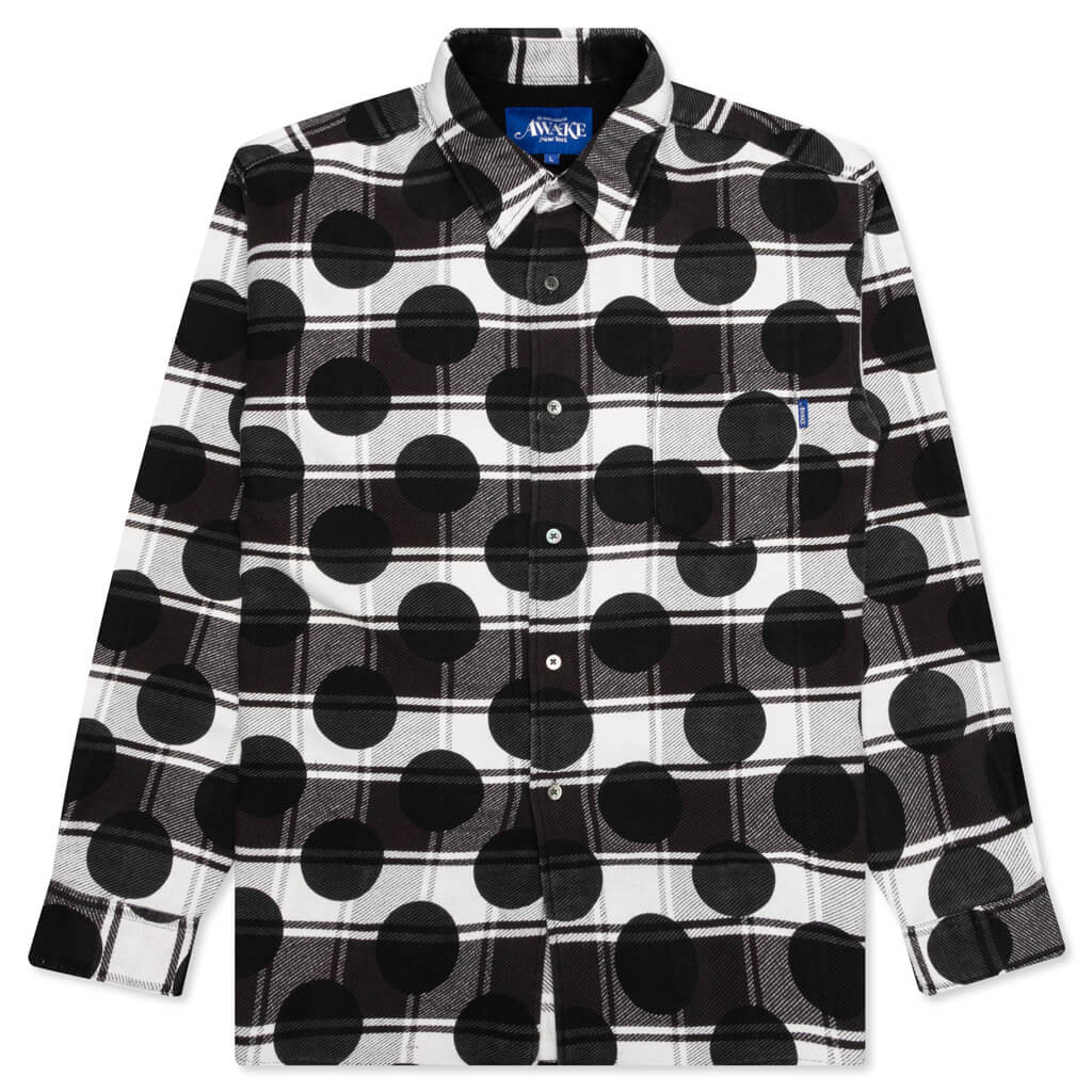 Awake Polka Dot Flannel Shirt - Black – Feature