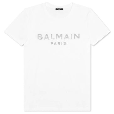 Balmain All Over Flock Logo Monogram Print Black T-shirt - T